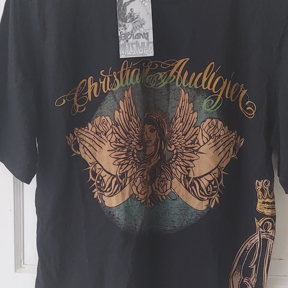 Christian Audigier Black and Gold T-Shirt